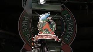 Throwing a fish across a market | welcome to Seattle Pike Place Fish Market #pikeplacemarket #shorts