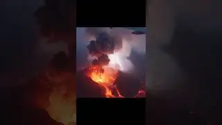 INSANE Volcano Eruption Caught from Plane Window! 🌋✈️#catastrophe #shorts #video