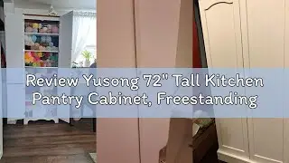Review Yusong 72'' Tall Kitchen Pantry Cabinet, Freestanding Storage Cabinet with Doors and Shelves,