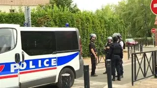 Security forces deployed to knife attack site near Paris