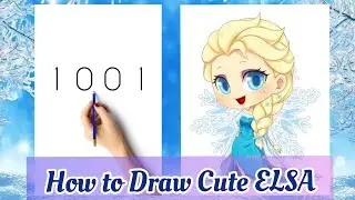 How to Draw Elsa Cute and Easy | Chibi Princess Elsa Drawing