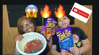 BLUE HEAT TAKIS & FUEGO RED TAKIS NO WATER CHALLENGE FT MY LITTLE BROTHER 🔥😱