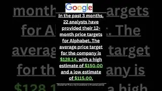 Google Alphabet Stock Price Target Forecast (1 year) #stockmarket #money #rich #google #invest