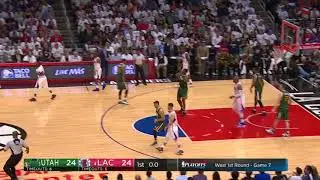 NBA, playoff 2017, Clippers vs. Jazz, Round 1, Game 7, Move 14, Raymond Felton, airBall