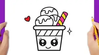 Icecream drawing, How to draw ice cream,Ice cream drawing color,Easy drawing, Kids drawing tutorial