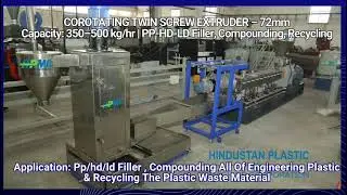 Co-rotating Twin Screw Extruder for Filler and Masterbatch Compounding & RecyclingPC, ABS,NYLON-66GF