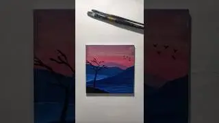 beautiful landscape painting for beginners #ytshorts #shorts #art #acrylicpainting