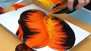 How to Create a &ldquo;Fiery Feather&rdquo; Fluid Art Painting Step-by-Step Tutorial