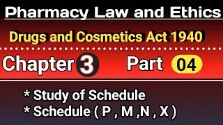 Study of Schedule- P ,P1, M,N, and X in hindi || Pharmacy law and ethics chapter 3 in hindi