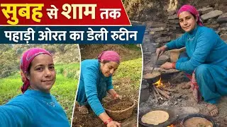 सुबह से शाम तक पहाड़ी औरत का डेली रूटीन | खेत, गोबर, खाना | Neelu Vlogs