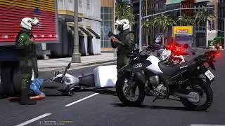 4C1DENTE GR4V3 | MOTOQUEIRO BATEU NO FUNDO DO CAMINHÃO EM FUGA DA POLÍCIA | PMCE - POLICIA NO GTA 5
