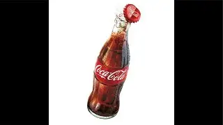 Lets draw realistic coke bottle using Gouache paints #cokebottle #gouachepainting #realisticart