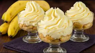 My Family Trick! Italian dessert in 5 minutes! The most amazing Banana mousse dessert!