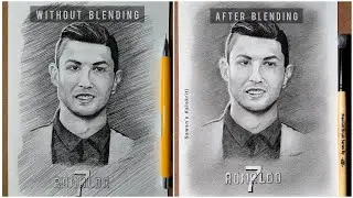 Best way to blend pencils| How to use blending tools | cristiano ronaldo drawing