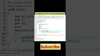 C Program to Print Array Using Pointer 