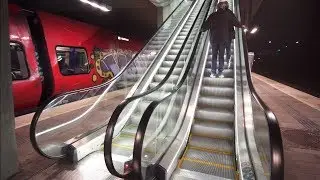Denmark, Copenhagen, train ride from Vesterport to Carlsberg, 2X escalator