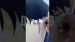 Day-06 making anime wall art 👨&zwj;🎨 #art #anime #wallart #shortvideo
