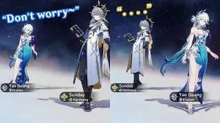 Sunday & Yao Guang response when added TOGETHER | Honkai Star Rail