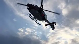 Pilot in the air. Pilot disembarked by helicopter.
