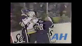 AHL Mar. 10, 1990 Maine Mariners v Rochester Americans (R) Bruce Shoebottom v Bob Corkum