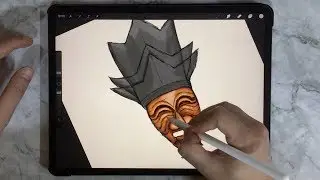 Korean traditional mask 'Yangban tal: aristocrat or noble man' iPad pro drawing