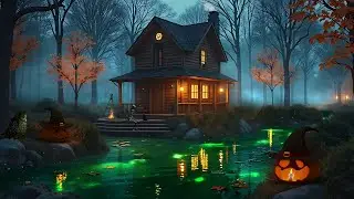 Halloween Ambience Haunted Witch Forest 🎃 | Spooky Ambience, Crackling Fire & Forest Magic 🎃