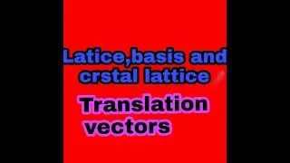 Lattice, Basis, Crystal System and translation vectors lec 2
