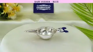 Pure Silver Baby Feeder - Blue | Medicine Spoon | Baby Shower & Naming Gift | Osasbazaar #babyfeeder