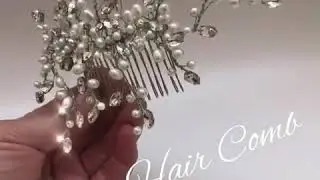 Pearl and Rhinestone Bridal Hair Comb &ldquo;Gwen&rdquo; by Hair Comes the Bride