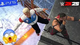 WWE 2k25 - Jacob Fatu DESTROYS Cody Rhodes in Flaming Table Carnage | PS5
