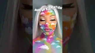 COLORFUL CLOUD MAKEUP TUTORIAL☁️🦄 #makeup #lebeanbeauty #creativemakeup #makeuptutorial #mua