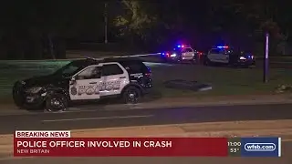 VIDEO: New Britain police cruiser struck