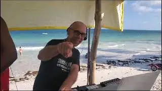DJ Earthpipe performing at The Bob Marley Beach Party in Kenya