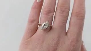 Asymmetrical Marquise Engagement Ring, Marquise Moissanite Engagement Ring, Cluster Wedding Ring