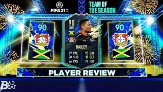 (90) TEAM OF THE SEASON LEON BAILEY PLAYER REVIEW! TOTS BAILEY - FIFA 21 ULTIMATE TEAM