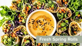 Fresh Spring Rolls with Tahini Dipping Sauce