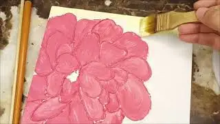 Simple and stylish Flower Design with Modeling Paste and gold leaf| Artistic Home Decor Idea#diy#art