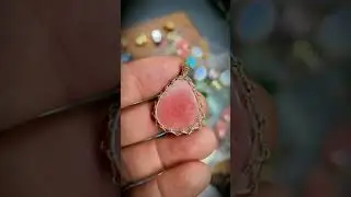 Macrame Stone wrapprd pendant #jewellery #diy