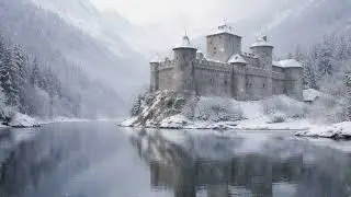 Snowy Medieval Castle Ambience ❄️ Winter Silence 432Hz   Calm Music for Sleep, Study & Focus 1 Hour