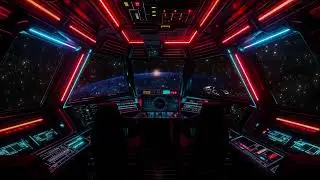 Journeying Through the Infinite Void | Ambient Soundscape of a Starship's Cockpit for Study or Sleep