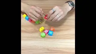 [Little B House] Montessori Wooden Beaded Geometry Digital Clock Puzzles Matching Toy - BT124
