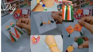 Tricolor Diy ideas for republic Day #tricolor #diy #republicday #earing #bracelet #brooch 