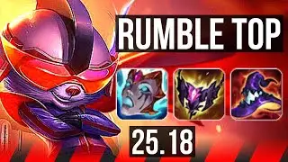 RUMBLE vs GRAGAS (TOP) | 60k DMG, 7 solo kills, Godlike | KR Grandmaster | 25.18