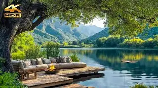 Tranquil Lakeside Retreat 4K 🌿 | Peaceful Nature Sounds & Calm Ambience | HDR Ultra HD