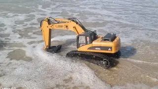 Wl model RC excavator reviewing and testing in sea 🌊 water 💧
