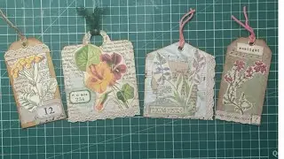Making Ephemera Series 2023: turning clothing tags into journal tags using scraps