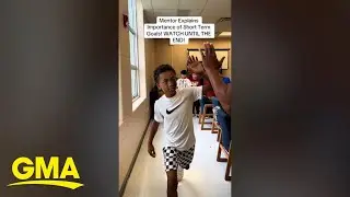 Mentor uses inspiring demonstration to teach kids about goals