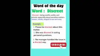 Discreet- careful/private #word of the Day #vocabs #english #englishlanguage #englishgrammar #world