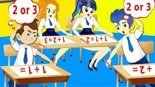 MLP Equestria Girls Twilight and Flash School Fun! Cheating Story in Math Class