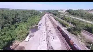 Kansas City, KS Grain Train HD Drone Video